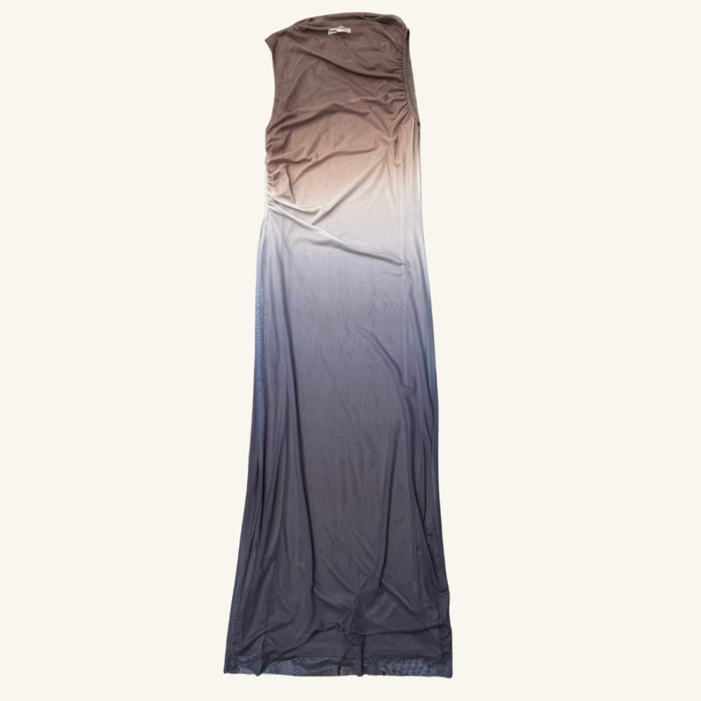 Pull&Bear Brown Navy Ombre Maxi Dress L
